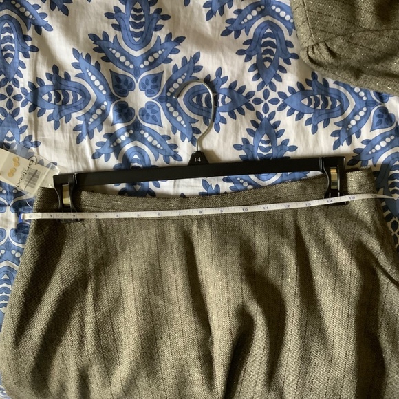 Context Vintage Wool Blend Skirt Twill Velvet Sequins Embroidered Gray SZ 10 - Picture 14 of 16